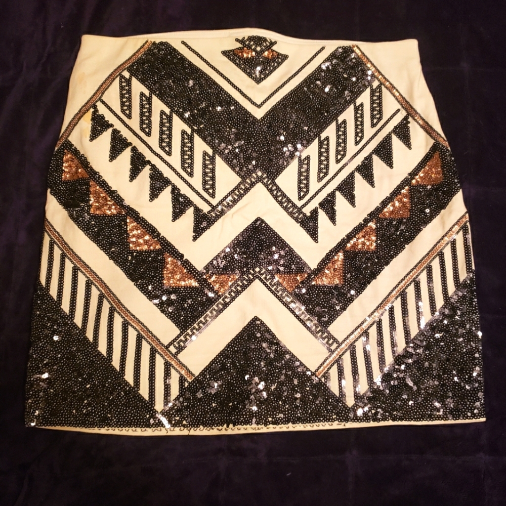 Express Sequin Holiday Skirt